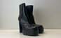 ZARA Black Chunky Platform Heel Ankle Zip Boots Size 41 image number 3