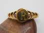 Fancy 10k Yellow Gold R Initial Half Circle Link Ring 3.4g image number 1