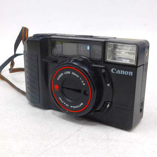 Konica C35 EF and Canon AF35M II Film Cameras w/ Cases (Set of 2) image number 2