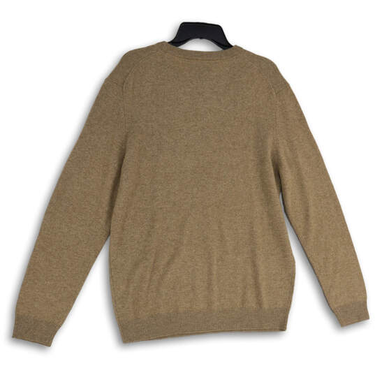 NWT Mens Tan Knitted Crew Neck Long Sleeve Pullover Sweater Size Large image number 2