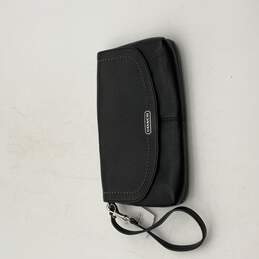 NWT Coach Womens Black Parker Leather Flap Inner Pocket Clutch Wristlet Wallet