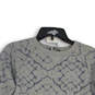 Womens Gray Blue Geometric Long Sleeve Crew Neck Pullover Sweatshirt Sz XS image number 3
