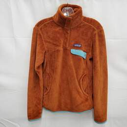 Patagonia WM's Brown & Teal Fleece Polartec Thermal Pro Snap Button Pullover Size S