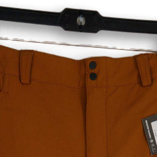 NWT Womens Burnt Orange Flat Front Zip Pocket Utility Shorts Size 12 image number 3