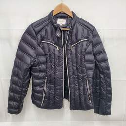 Laundry By Shelli Segal Black Full Zip 100% Nylon Puffer Jacket Size XL / Runs Small
