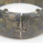Vintage 925 Sterling Silver Etched Hinged Bangle Bracelet 32.5g image number 3
