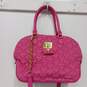 Betsey Johnson Pink Quilted Faux Leather Shoulder Satchel Bag image number 2