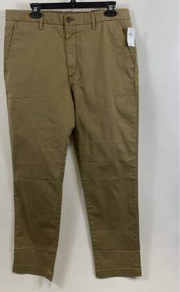 NWT Banana Republic Mens Khaki Flat Front Slash Pocket Chino Pants Size 34x30
