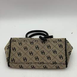 Dooney & Bourke Womens Beige Black Signature Print Zipper Double Handle Handbag alternative image