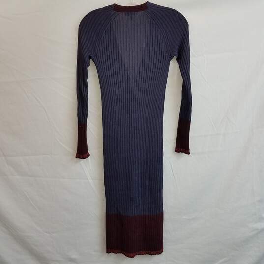 Rag + Bone stretch wool knit long colorblock duster cardigan XXS image number 2