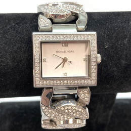 Designer Michael Kors MK-3079 Silver-Tone Stainless Steel Analog Wristwatch