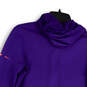 Womens Purple Dri-Fit Long Sleeve Drawstring Pullover Hoodie Size Large image number 4