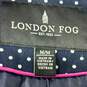 London Fog Women's Blue Soft Cotton Polka Dot Button Up Coat Size MM image number 4
