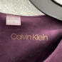 NWT Womens Purple Crew Neck Short Sleeve Back Zip Sheath Dress Size 12 image number 3
