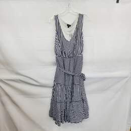 Torrid Navy Blue & White Stripe Belted Lined Midi Dress WM Size 2X NWT