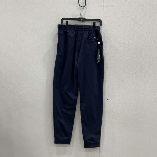 NWT Mens Blue Pockets Flat Front Tapered Leg Drawstring Jogger Pants Size L image number 2