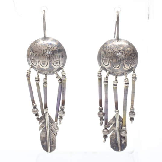 3 Pairs of Sterling Silver Drop/Dangle & Stud Earrings - 14.6g image number 4