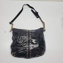 Michael Kors Black Patent Leather Studded Crossbody Bag 14x12x2" alternative image