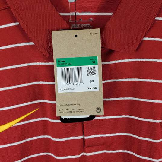 Nike Men Red Stripe Polo Shirt XL NWT image number 4