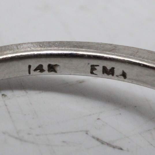 14K White Gold Quartz Diamond Accent Ring(Size 5.5)-2.4g image number 6