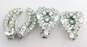 VNTG & Mod Silver Tone Icy Rhinestone Earring Lot image number 5