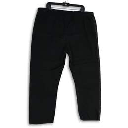 NWT Womens Black Elastic Waist Side Stripe Slash Pocket Ankle Pants Size 4R alternative image