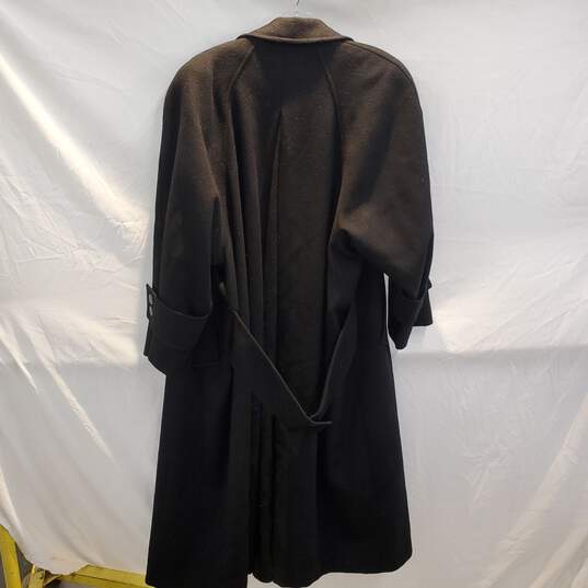 Portrait Black Pure Wool Long Overcoat Jacket No Size image number 2