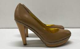 Charles David Tan Leather Platform Pump Heels Shoes Size 10 B