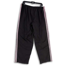 Womens Black Pink Striped Elastic Waist Drawstring Track Pants Size XL alternative image
