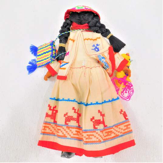 Vintage Huichol Doll Folk Art Traditional Huichol Mexican Native Doll 13 Inch image number 3