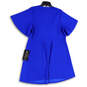 NWT Womens Blue V-Neck Short Sleeve Pullover Mini Dress Size 18 image number 2