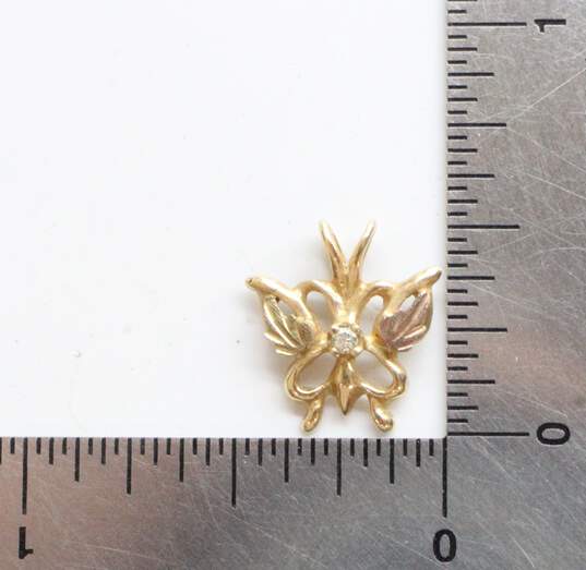 10K Yellow Gold Diamond Accent Butterfly Pendant image number 5