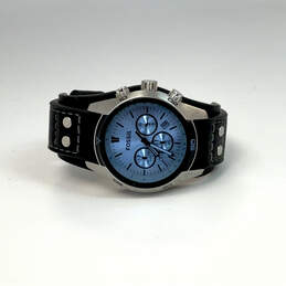 NWT Designer Fossil CH2564 Black Blue Chronograph Analog Dress Wristwatch