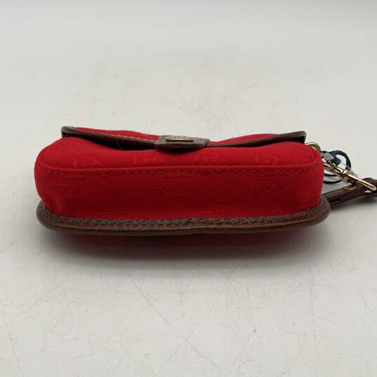 NWT Dooney & Bourke Womens Red Brown Inner Zip Pocket Clutch Wristlet Wallet image number 3