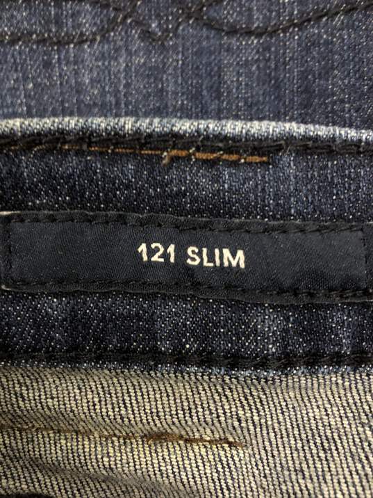 Men's 38x32 121 Slim Blue Denim Jeans image number 6