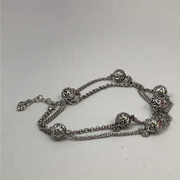 Designer Brighton Silver-Tone Double Strand Ball Adjustable Chain Necklace alternative image