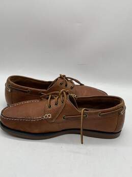 Mens Bienne Brown Leather Round Toe Lace Up Boat Shoes Size 9 W-0534348-E alternative image