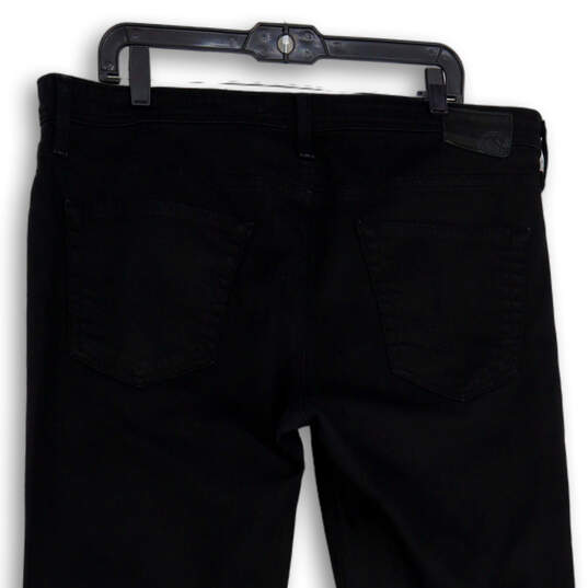Mens Black Denim Dark Wash Stretch Pocket Straight Leg Jeans Size 38 image number 4