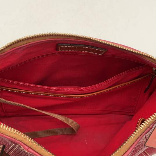 Dooney Bourke Womens Red Leather Inner Pockets Adjustable Zip Shoulder Purse image number 5