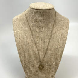 Designer Kate Spade Gold-Tone Link Chain Round Alphabet Pendant Necklace