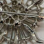 Designer Trifari Silver-Tone Flower Classic Cultured Pearl Brooch Pin image number 4