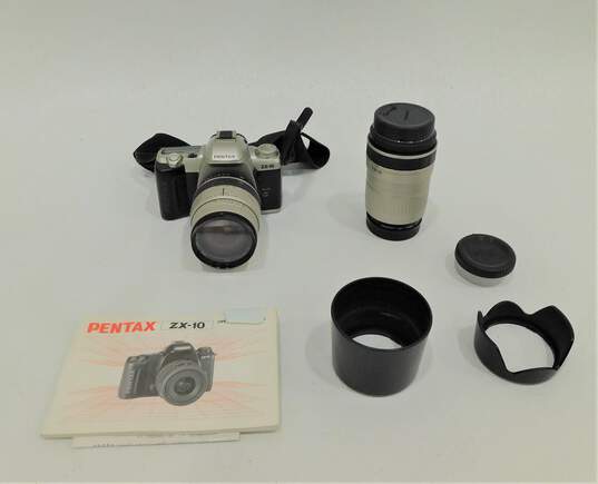 Pentax ZX-10 35mm SLR Film Camera w/ 2 Lenses, Manual & Case image number 3