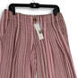 NWT Womens Pink Flat Front Slash Pockets Wide-Leg Ankle Pants Size 6 image number 3