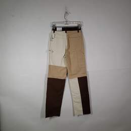 NWT Womens Colourblock Slash Pockets Straight Leg Carpenter Pants Size 25 alternative image