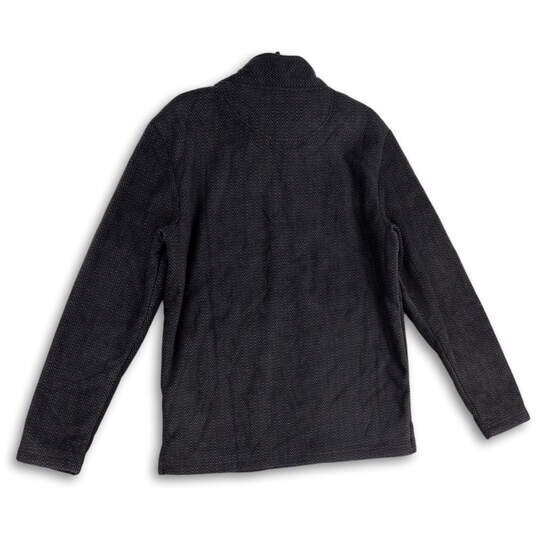 NWT Mens Gray Chevron Fleece Mock Neck Quarter Zip Long Sleeve Jacket Sz M image number 2