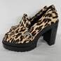Gianni Bini Maxxwelle leopard print faux calf hair platform loafers with lug sole image number 2