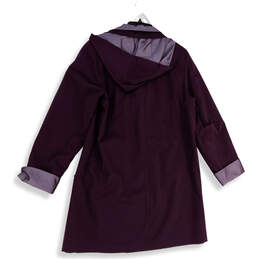 Womens Purple Long Sleeve Hooded Pockets Full-Zip Trench Coat Size Medium alternative image
