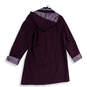 Womens Purple Long Sleeve Hooded Pockets Full-Zip Trench Coat Size Medium image number 2