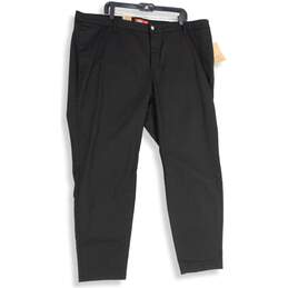 NWT Dickies Mens Black Flat Front Mid Rise Skinny Leg Ankle Pants Size 24