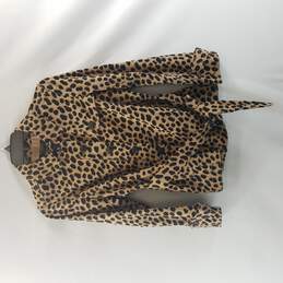 Ann Taylor Leopard Coat Women XS Brown